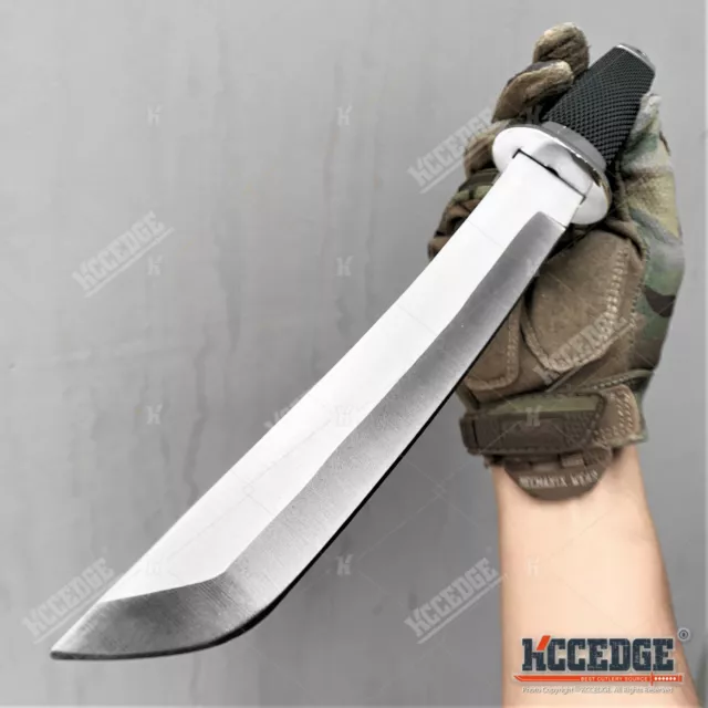 12.5" SAMURAI STYLE TANTO FIXED BLADE KNIFE MILITARY Knife SURVIVAL CAMPING GEAR 2