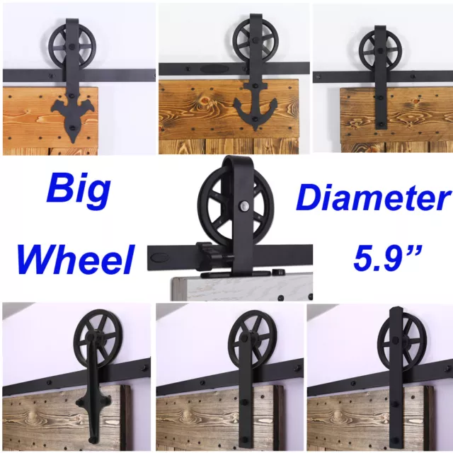 4-20FT Big Wheel Sliding Barn Door Hardware Closet Track Kit Single/Double Doors