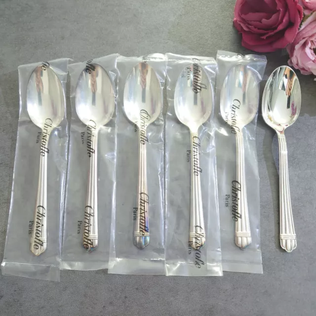 Christofle Aria 6pcs Silverplate Flatware Coffee Spoon MINT