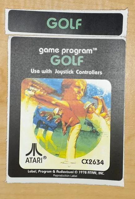 Replacement Atari 2600 Golf Label - Machine cut just peel and stick