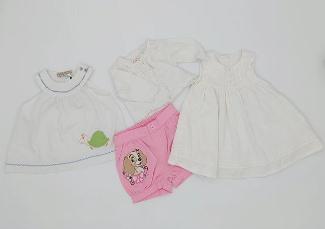 Baby Girl Cute Bundle 4 Set Age 0-3 Months Disney Next M&S Etc Dress Cardigan