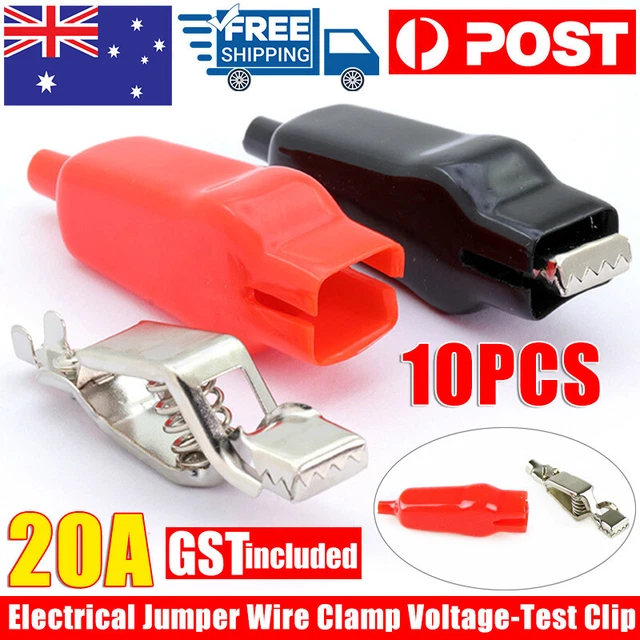 10X FOR ELECTRICAL Jumper Wire Clamp VoltageTest Clip Sheathed