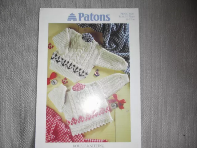 Patons Dk Babys Sweater 41-56 Cms Knitting Pattern 4867