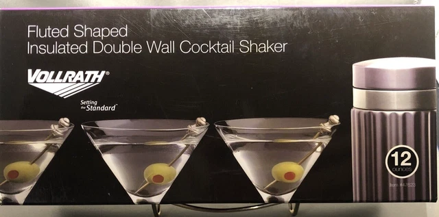 Vollrath Fluted Shaped Insulated Double Wall Cocktail Shaker 12oz #47623 Plum