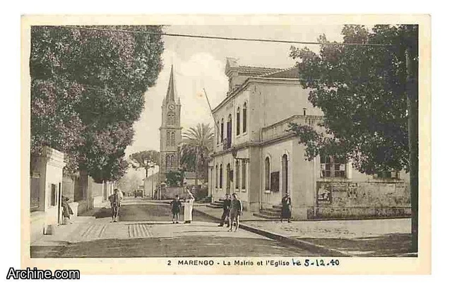 Algerie - Marengo - La Mairie et l'Eglise - Animee - CPA - Voir Scans Recto-Vers