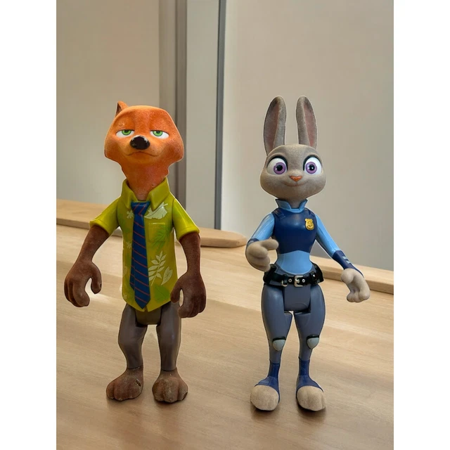 DISNEY ZOOTOPIA NICK Wilde and Officer Judy Hopps 9" Action Figures ...