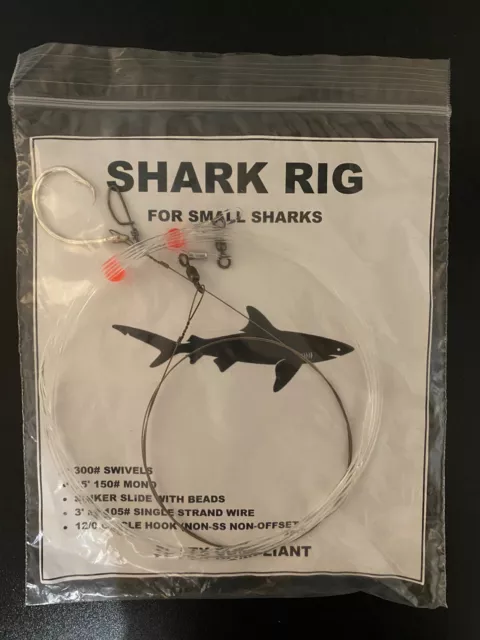 SMALL SHARK RIG - 3ft Castable Shark Fishing Leader - Circle Hook