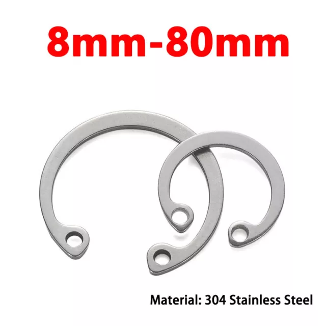 Internal Circlips Retaining Ring for Bores CirClip 8mm - 80mm A2 Stainless Steel