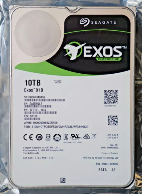 10 TB Festplatte, S-ATA 3.5", Seagate Exos X10 Enterprise (SATA HDD 10TB)