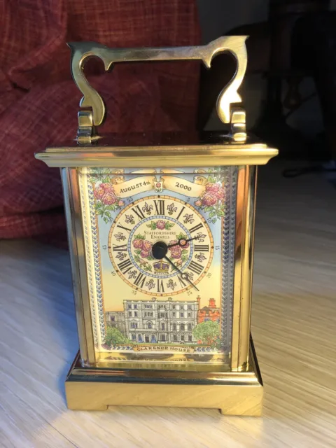 SOLID BRASS ENAMELLED Carriage Clock Queen Mother 2000 No 30/100 ...