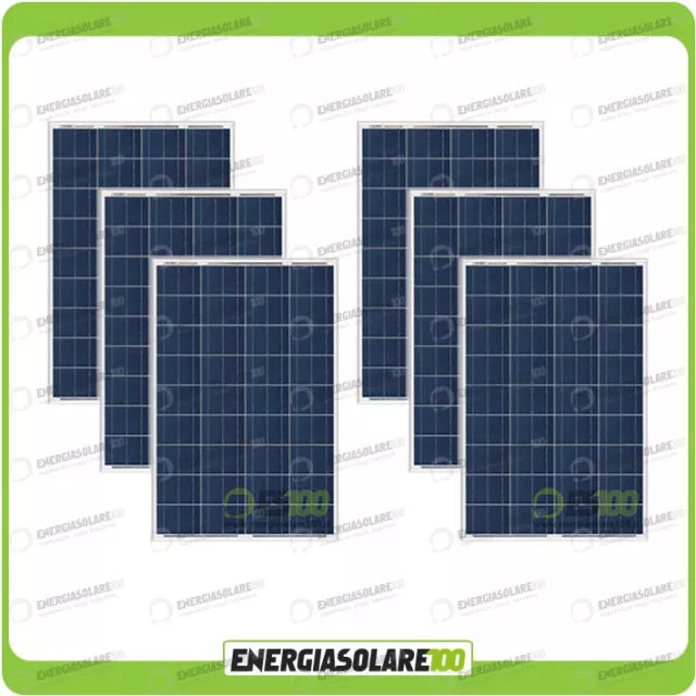 6 Panneaux solaires photovoltaïques 100W 12V polycristallins Bateau à cabine Pma