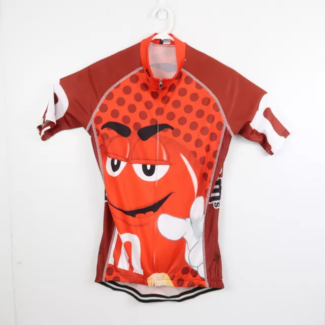 M&M's Racing Cycling Jersey Size S Red Licensed Short Sleeve Zip-Up Shirt Top