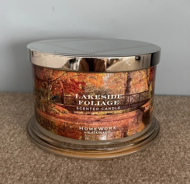 HomeWorx by Harry Slatkin Lakeside Foliage Candle 18oz 4 Wick New!!