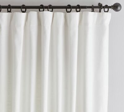 Pottery Barn Emery Linen White Blackout 3-in-1 Pole Top Curtain Panel 50" x 108"