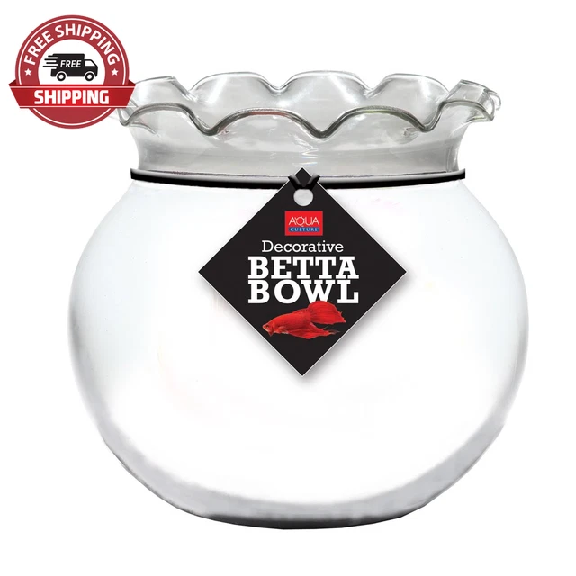 Aqua Culture 1 Gallon Betta Bowl, Impact-Resistant Plastic