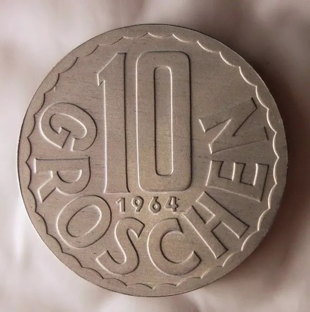 1964 AUSTRIA 10 GROSCHEN - Uncirculated In Mint Package - FREE SHIP - Aust Bin 4