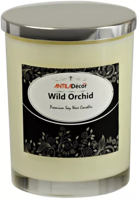 Lujo Regalo Caja Jarro Grande Perfumado Vela en Aroma Floral a Orquídea Silvestre 3