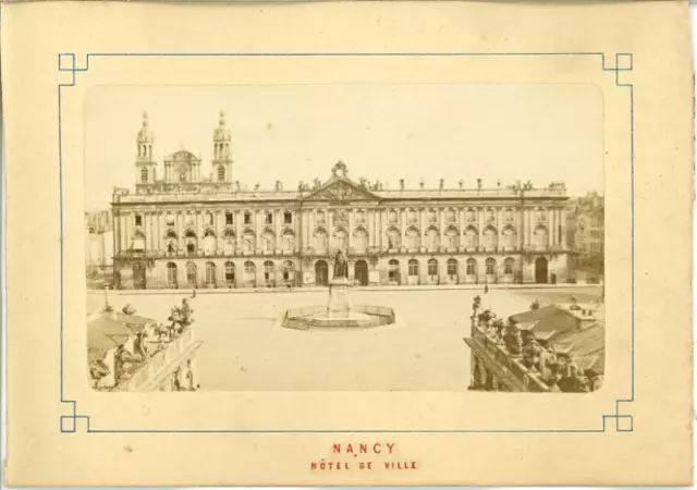 France, Nancy, Vintage City Hall albumen print.  6x10 Albumin Print
