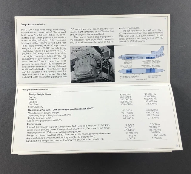 Lockheed Tristar L-1011-1 Hersteller Verkaufsbroschüre 1981 Sitzkarten 3