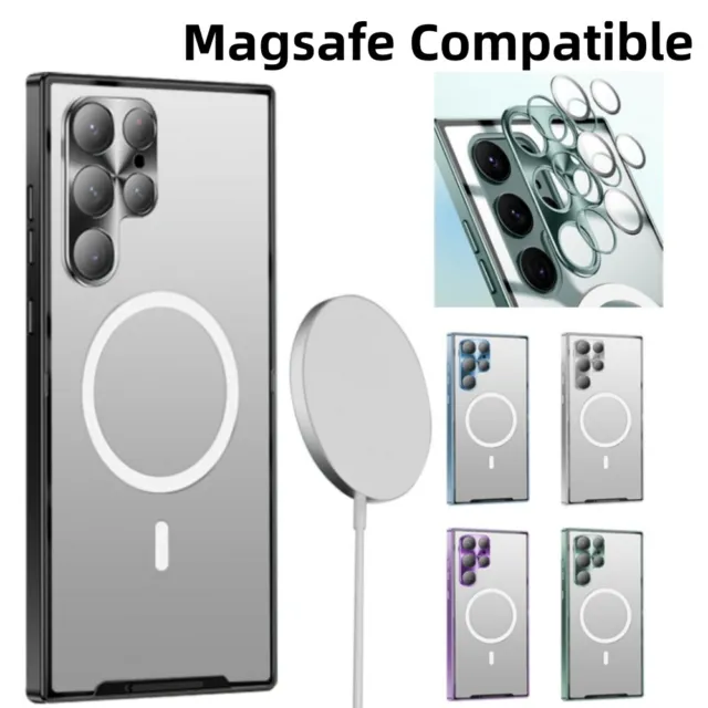 MagSafe Handyhülle Für Samsung Galaxy S21 S22 S22+Metall Bumper Schutzcase Cover