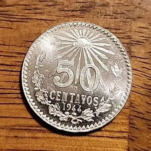 Mexico 1944 50 Centavos Choice Uncirculated Silver Coin #1