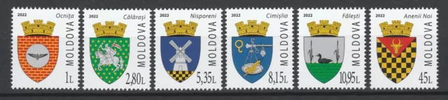 Moldova 2022 "Local Coats of Arms" 6 MNH stamps