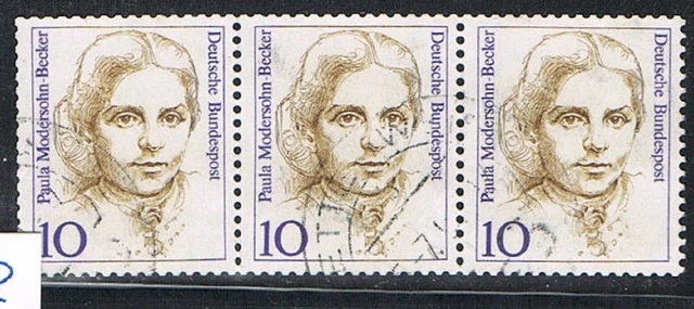 Frauen 1 DM Währung, waag 3er Streifen Mi.Nr. 1359 110Pf. gestempelt