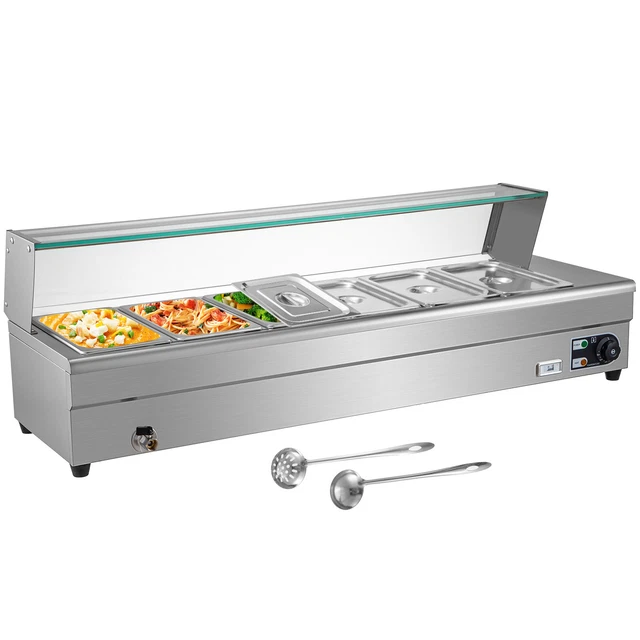 Chauffe Plat Buffet Électrique YUCHENGTECH 9L INOX - Chafing Dish Professionnel Avec Couvercle Transparent Et Réglage Température