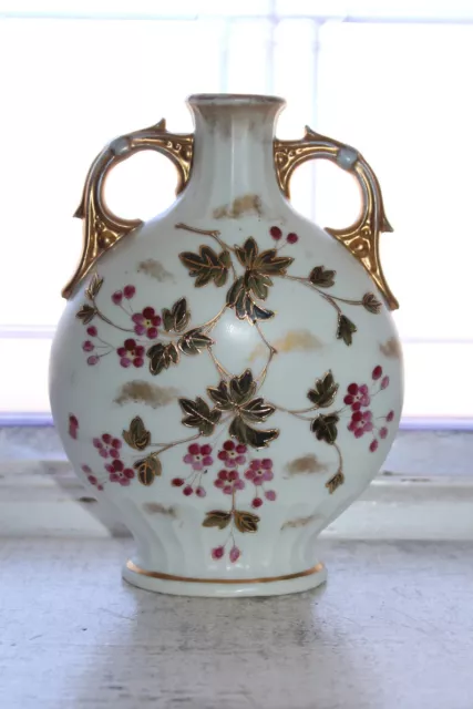 Porcelain Double Handled Vase Victoria Carlsbad Austria Antique