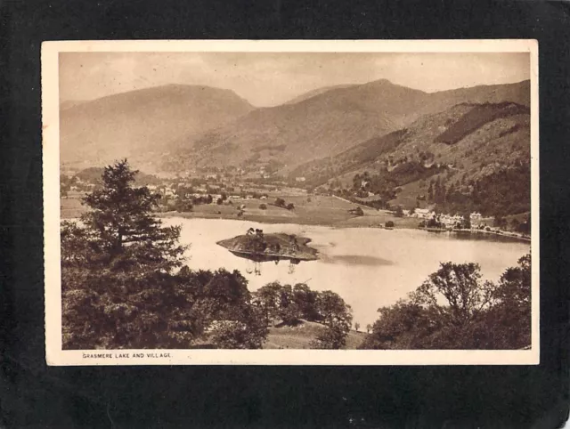 B3362 UK Grasmere Lake and Village Abraham pu1928 vintage postcard