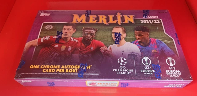 2021-22 MERLIN CHROME Soccer UEFA Champions League Factory Sealed Hobby ...