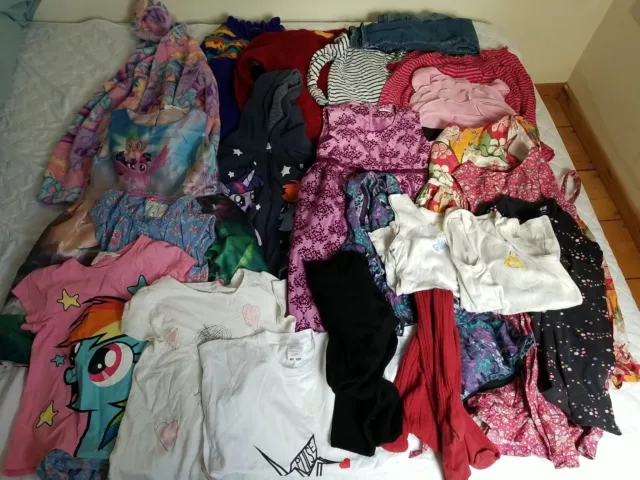 Bundle of 20+ girls clothes age 7-8 years VGC MLP My Little Pony H&M M&S Oshkosh