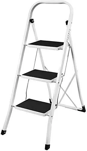 RALPHS® Foldable 3 Step Ladder Stepladder