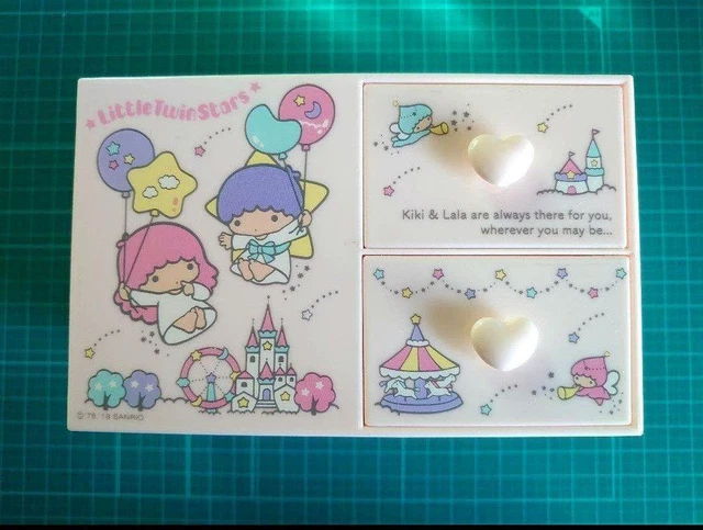 Sanrio Little Twin Stars Plastic Chest with Pen Stand Pink Desk Organizer Japan