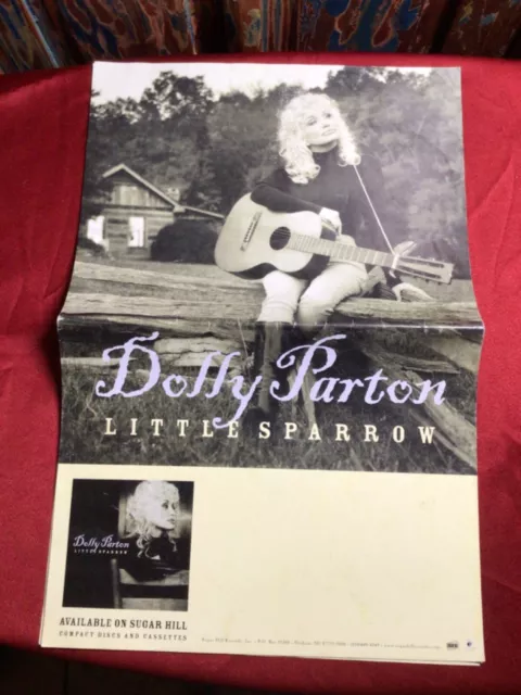 Vintage Dolly Parton Little Sparrow Promo Poster from Sugar Hill Records RARE!