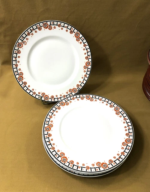 Assiette Plate Porcelaine Vintage Années 1930 - Style Art Nouveau, Fait Main, Modèle N7025