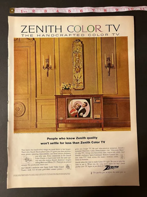 1964 Zenith Color TV: Valencia Model 6151H-U Italian Provincial Vintage Print Ad