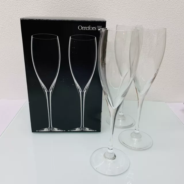 Orrefors More Set 3 Sektgläser Champagner 21,5 cm Erika Lagerbielke mit Karton