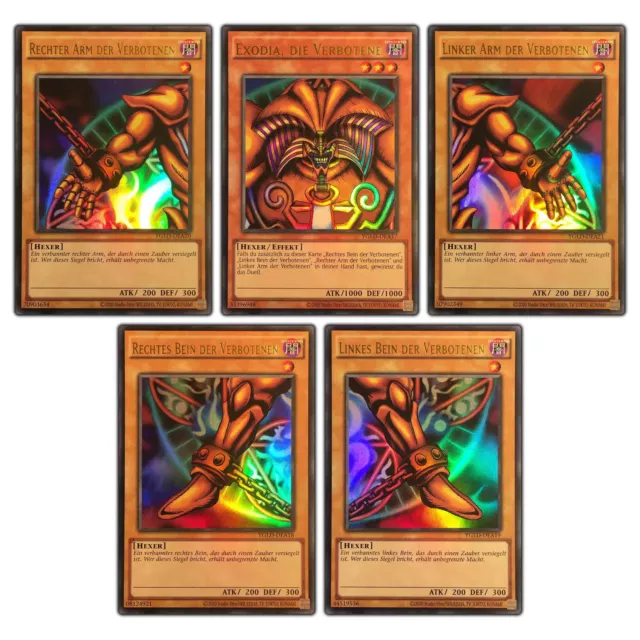 Yugioh! Exodia Set - Alle 5 Teile - Ultra Rare Neu Holo Yugi Muto YGLD