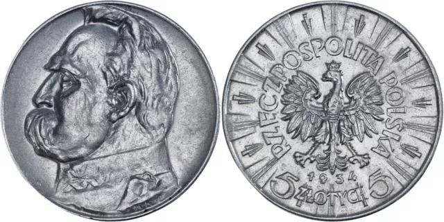 Poland: 5 Zlotych silver 1934 - XF-aUNC