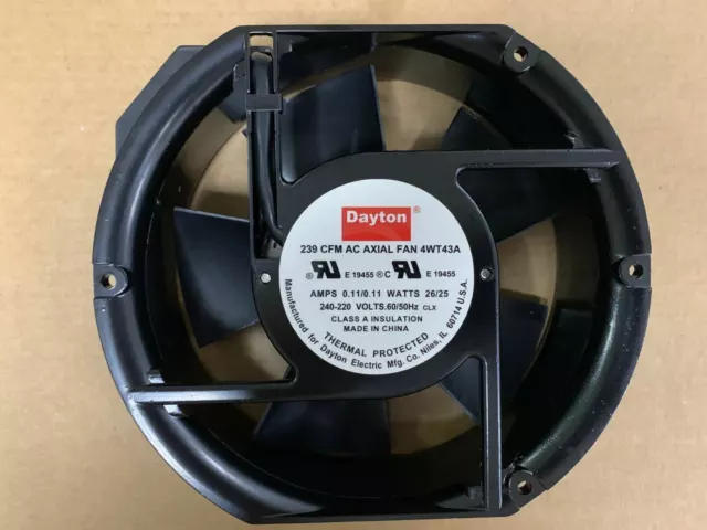 Dayton 4WT43A 239 CFM AC AXIAL 240-220V 26/25W Cooling Fan