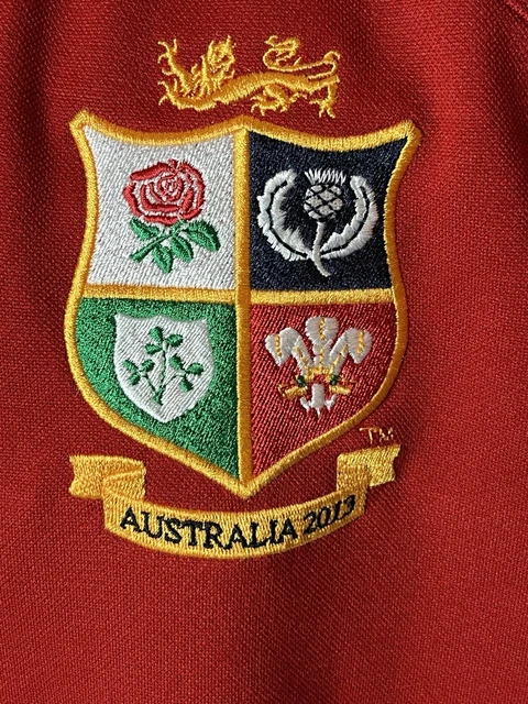 BRITISH & IRISH Lions 2013 Australia Tour Rugby Adidas Shirt Red mens size 2XL £24.99 PicClick UK