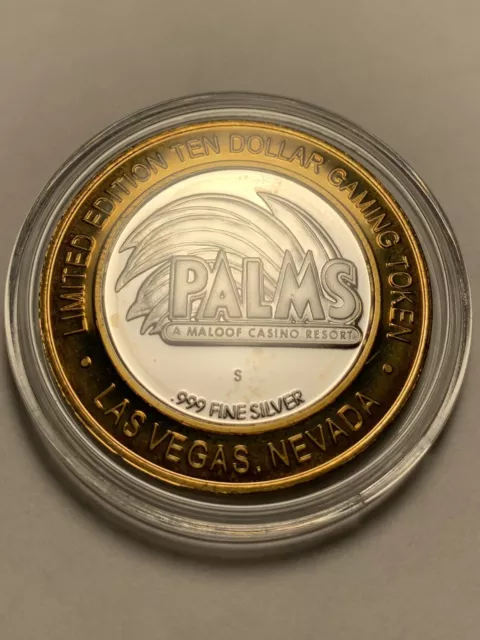 *Rare Limited Edition Palms Casino .999 Fine Silver $10 Gaming Token Las Vegas*