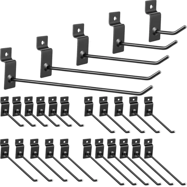 50 Pack Black Metal Slatwall Hooks Slatwall Accessories Slot Board Hooks Panel