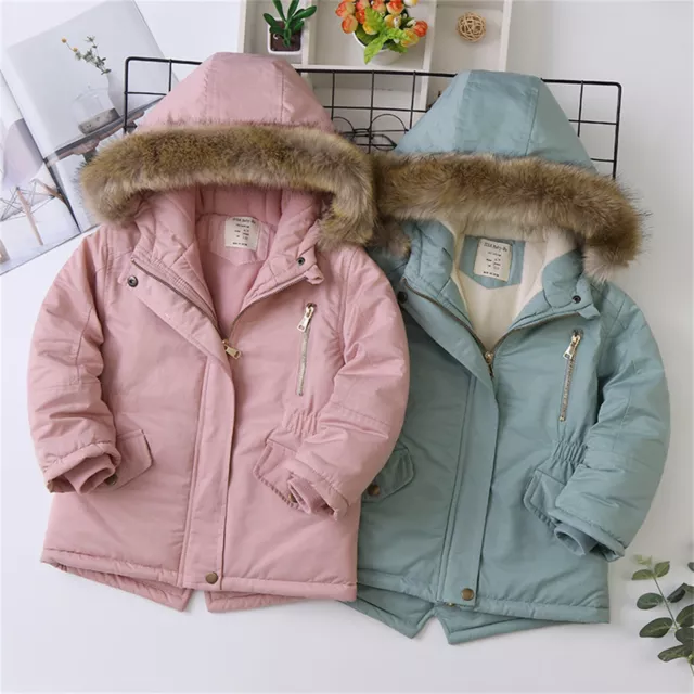 Kids Toddler Baby Girls Boys Autumn Winter Warm Thick Padded Cotton Long Sleeve