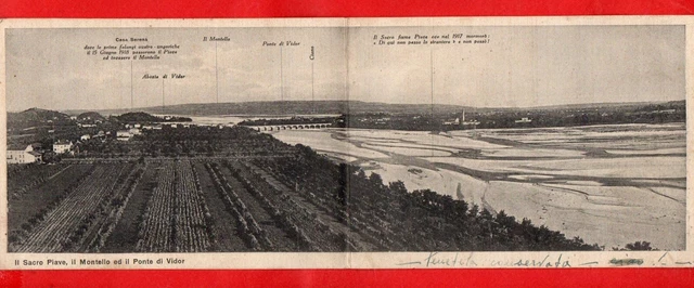 Ponte Di Vidor - Il Sacro Piave E Il Montello -Cartolina Doppia Vg 1943-Treviso
