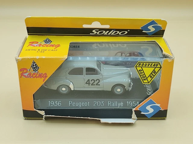 Auto Miniature Peugeot 203 Rallye Monte-Carlo 1960 - Échelle 1/43, Métal, Collection Altaya, Boîte Vitrine