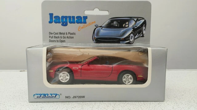Welly Collection Jaguar XK8 Rouge Cabriolet - En boîte - Pull Back'n Go + Portes ouvertes