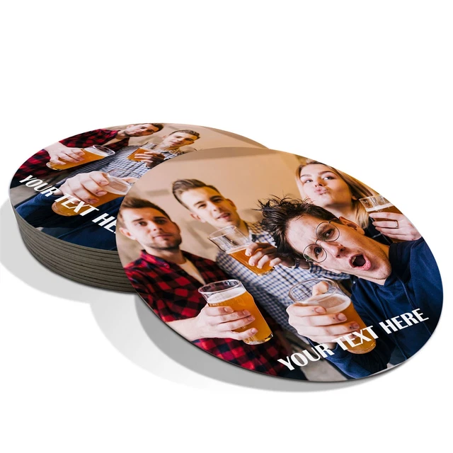 Personalised Ceramic Coasters| Pack Of 4 | 4-Inch Custom Round Drink Mats - View #3