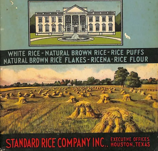 Standard Rice White House products Recipe Book Vintage CPG3